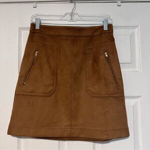 Tan Suede Mini Skirt